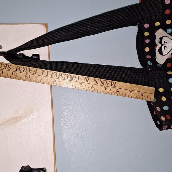 🟢 Roxy tote bag/shoulder purse. Black with polka dots. - Picture 8 of 13